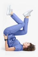 Movement by Butter-Soft Capricorn Women’s 7-Pocket Skinny Pintuck Scrub Pants - Petite in Electric Blue Heather | Size S Polyester/rayon/spandex