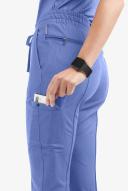 Movement by Butter-Soft Capricorn Women’s 7-Pocket Skinny Pintuck Scrub Pants - Petite in Electric Blue Heather | Size S Polyester/rayon/spandex