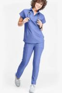 Movement by Butter-Soft Capricorn Women’s 7-Pocket Skinny Pintuck Scrub Pants - Petite in Electric Blue Heather | Size S Polyester/rayon/spandex