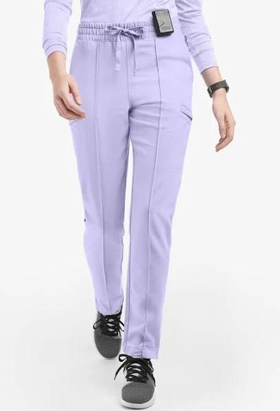 Movement by Butter-Soft Capricorn Women’s 7-Pocket Skinny Pintuck Scrub Pants - Petite in Grape Haze | Size XXS Polyester/rayon/spandex