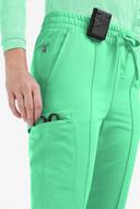 Movement by Butter-Soft Capricorn Women’s 7-Pocket Skinny Pintuck Scrub Pants - Petite in Neo Mint | Size M Polyester/rayon/spandex