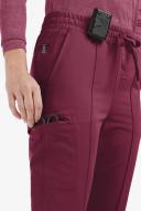 Movement by Butter-Soft Capricorn Women’s 7-Pocket Skinny Pintuck Scrub Pants - Petite in Wine | Size XXS Polyester/rayon/spandex