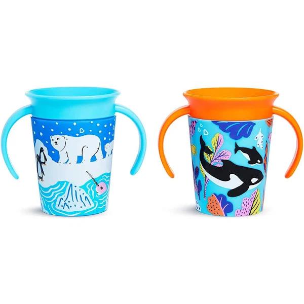 Munchkin WildLove Trainer Miracle 360 Cup, Toddler Cup Set, BPA Free Baby & Toddler Sippy Cups, Non Spill Cup, Dishwasher Safe Baby Cup, Leakproo