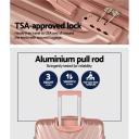 My Best Buy - Wanderlite 3pc Luggage 20'' 24'' 28'' Trolley Suitcase Sets Travel TSA Hard Case Lightweight Pink- Free Postage