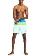 Nautica Men's Board Short Mint & Spinner Blue Color Block Quick-dry Drawstring Swim Trunks L