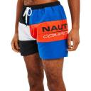 Nautica Men's Board Short Orange & Highlight Pink Color Block Quick-dry Drawstring Swim Trunks L