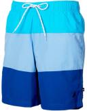 Nautica Men's Board Short Orange & Highlight Pink Color Block Quick-dry Drawstring Swim Trunks L