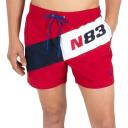 Nautica Men's Board Short Orange & Highlight Pink Color Block Quick-dry Drawstring Swim Trunks L