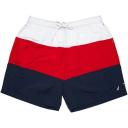 Nautica Men's Board Short Orange & Highlight Pink Color Block Quick-dry Drawstring Swim Trunks L