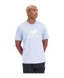 New Balance Essentials Stacked Logo Cotton Short Sleeve T-Shirt Blue S Man MT31541-LAY-S