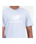 New Balance Essentials Stacked Logo Cotton Short Sleeve T-Shirt Blue S Man MT31541-LAY-S