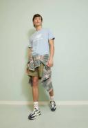 New Balance Essentials Stacked Logo Cotton Short Sleeve T-Shirt Blue S Man MT31541-LAY-S