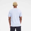 New Balance Essentials Stacked Logo Cotton Short Sleeve T-Shirt Light Blue White - XXL