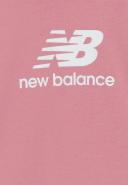 New Balance Essentials Stacked Logo Cotton Short Sleeve T-Shirt Pink White Kids - XS