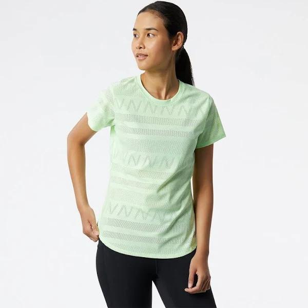 New Balance Q Speed Jacquard Short Sleeve Womens - S / Vibrant Spring Glo