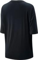 New Balance Women's Essentials Stacked Logo Cotton Oversized T-Shirt Black - Size 2XL