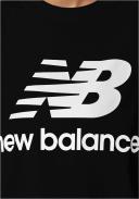 New Balance Women's Essentials Stacked Logo Cotton Oversized T-Shirt Black - Size XL