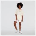 New Balance Women's Essentials Stacked Logo Cotton Oversized T-Shirt Team Cream - Size L