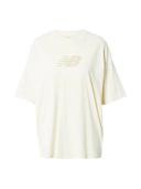 New Balance Women's Essentials Stacked Logo Cotton Oversized T-Shirt Team Cream - Size L