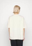 New Balance Women's Essentials Stacked Logo Cotton Oversized T-Shirt Team Cream - Size XL