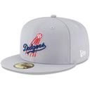 New Era Men's Gray Los Angeles Dodgers Cooperstown Collection Wool 59FIFTY Fitted Hat Grey/Grey