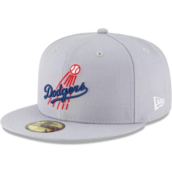 New Era Men's Gray Los Angeles Dodgers Cooperstown Collection Wool 59FIFTY Fitted Hat Grey/Grey