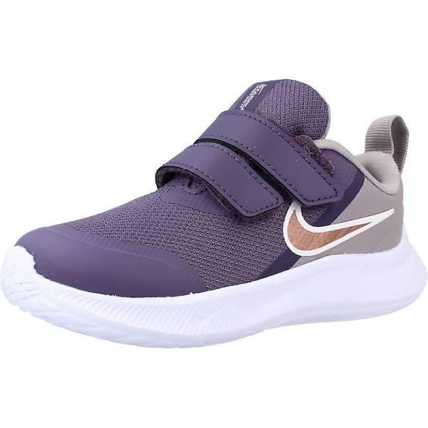 Nike Girls' Star Runner 3 Toddler Velcro Running Shoes (Canyon Purple/Metallic Red Bronze/Amethyst Ash, Size 4C US)