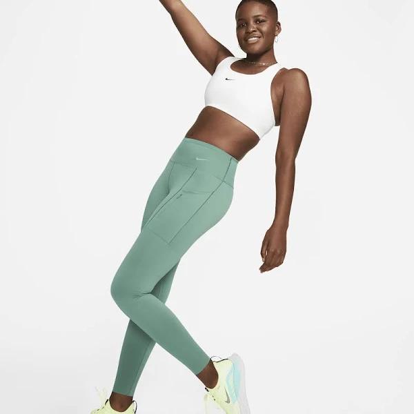 Nike Go Women's Firm-Support Mid-Rise Full-length Leggings with Pockets - Green