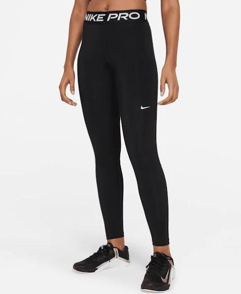 Nike Women's Pro Mid-Rise Mesh-paneled Leggings Black