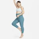 Nike Zenvy (M) Women's Gentle-Support High-Waisted 7/8 Leggings with Pockets (Maternity) - Blue