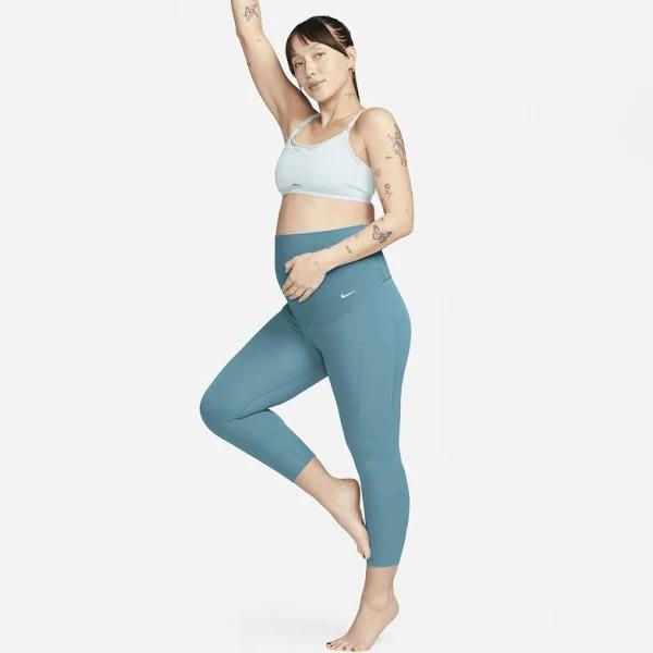Nike Zenvy (M) Women's Gentle-Support High-Waisted 7/8 Leggings with Pockets (Maternity) - Blue