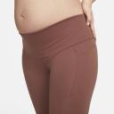 Nike Zenvy (M) Women's Gentle-Support High-Waisted 7/8 Leggings with Pockets (Maternity) - Brown