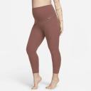 Nike Zenvy (M) Women's Gentle-Support High-Waisted 7/8 Leggings with Pockets (Maternity) - Brown