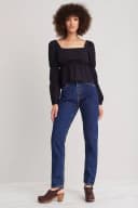 Nudie Jeans Breezy Britt Dark Stellar High Waist Regular Tapered Leg Women's Organic Jeans W26/L30 Sustainable Denim