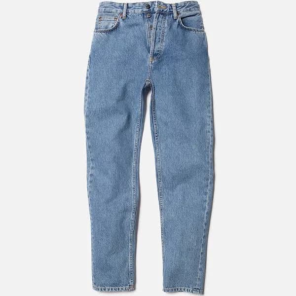 Nudie Jeans Breezy Britt Simply Blue High Waist Regular Tapered Fit Women's Organic Jeans W25/L32 Sustainable Denim