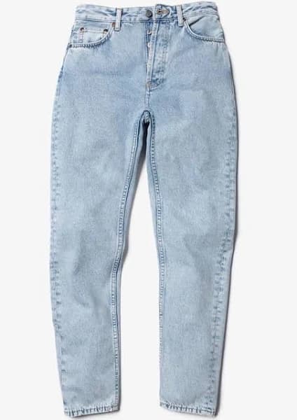 Nudie Jeans Breezy Britt Sunny Blue High Waist Regular Tapered Leg Women's Organic Jeans W24/L28 Sustainable Denim