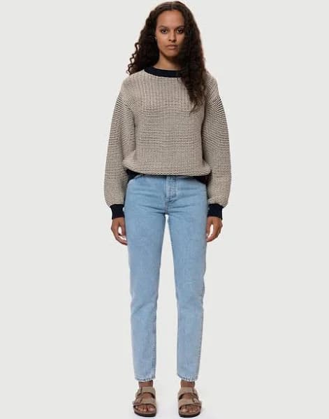 Nudie Jeans Breezy Britt Sunny Blue High Waist Regular Tapered Leg Women's Organic Jeans W32/L30 Sustainable Denim