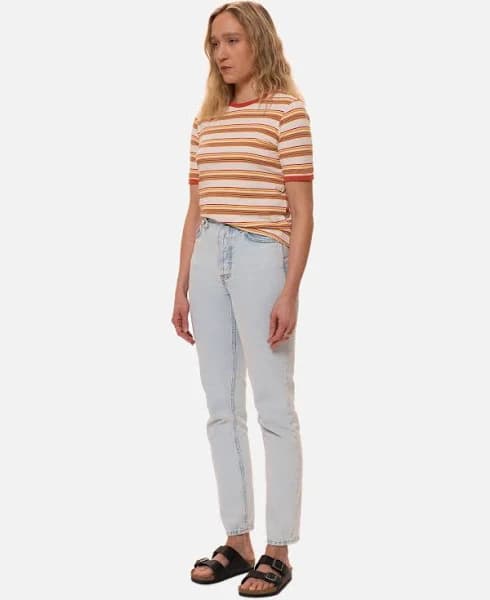 Nudie Jeans Breezy Britt Touch of Blue High Waist Regular Tapered Leg Women's Organic Jeans W30/L30 Sustainable Denim