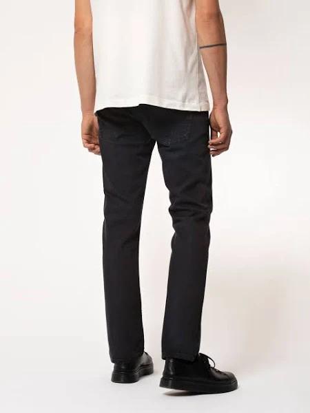 Nudie Jeans Grim Tim Black Skies Mid Waist Slim Leg Men's Organic Jeans W33/L36 Sustainable Denim