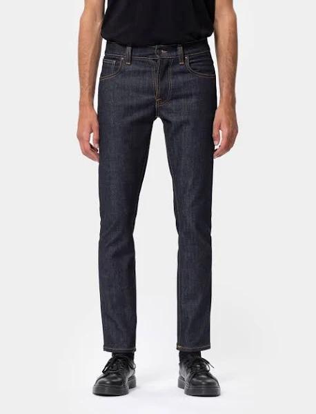 Nudie Jeans Grim Tim Dry True Navy Mid Waist Slim Leg Men's Organic Jeans W24/L30 Sustainable Denim