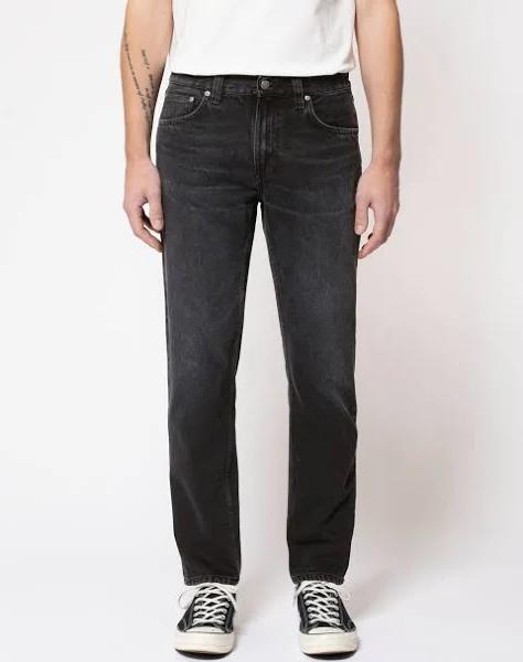 Nudie Jeans Gritty Jackson Worn Circle Mid Waist Regular Straight Leg Men's Organic Jeans W34/L34 Sustainable Denim