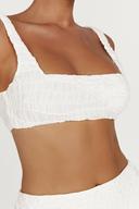 Nyah Textured Crop Top | White | MESHKI Crop Tops | Size M | in Multiple Sizes & Styles | AfterPay Available