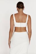 Nyah Textured Crop Top | White | MESHKI Crop Tops | Size M | in Multiple Sizes & Styles | AfterPay Available