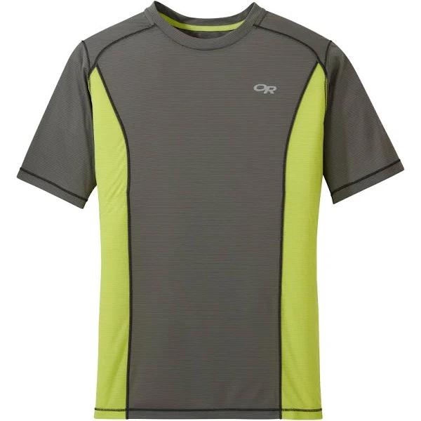 Outdoor Research Echo S/S Tee Green, Mens Short-sleeved T-Shirt, Size - Color Pewter - Chartreuse