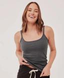 P A C T Womens Organic Everyday Shelf Bra Cropped Camisole in Mountain View | Size XL | Fair Trade