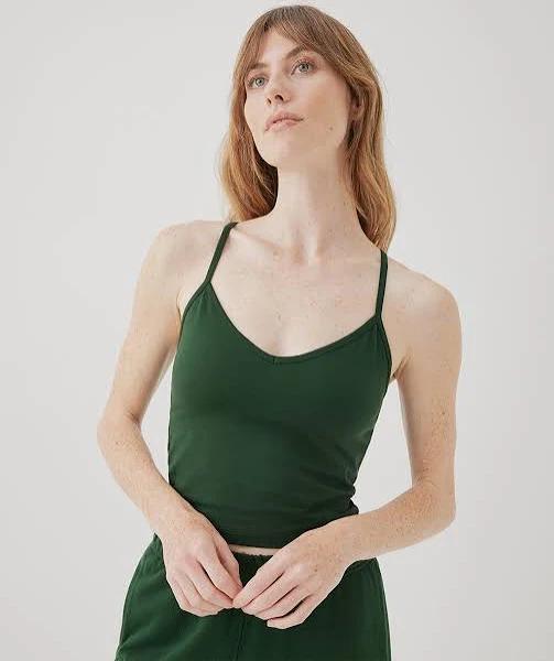 P A C T Womens Organic Everyday Shelf Bra Cropped Camisole in Mountain View | Size Xs | Fair Trade