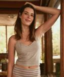 P A C T Womens Organic Shelf Bra Cropped Camisole in Heather Grey | Size Small | Fair Trade