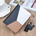 Patchwork Tassel Women Wallet Short Zipper Large Capacity Coin Purse Casual Brief Card Holder Pocket Clutch Bag