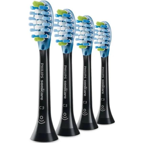 Philips Sonicare Premium Plaque Control Replacement Toothbrush Heads, HX9044/95, Smart Recognition, Black 4-PK