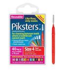 Piksters Interdental Brush Pack of 40 Size 4 Red